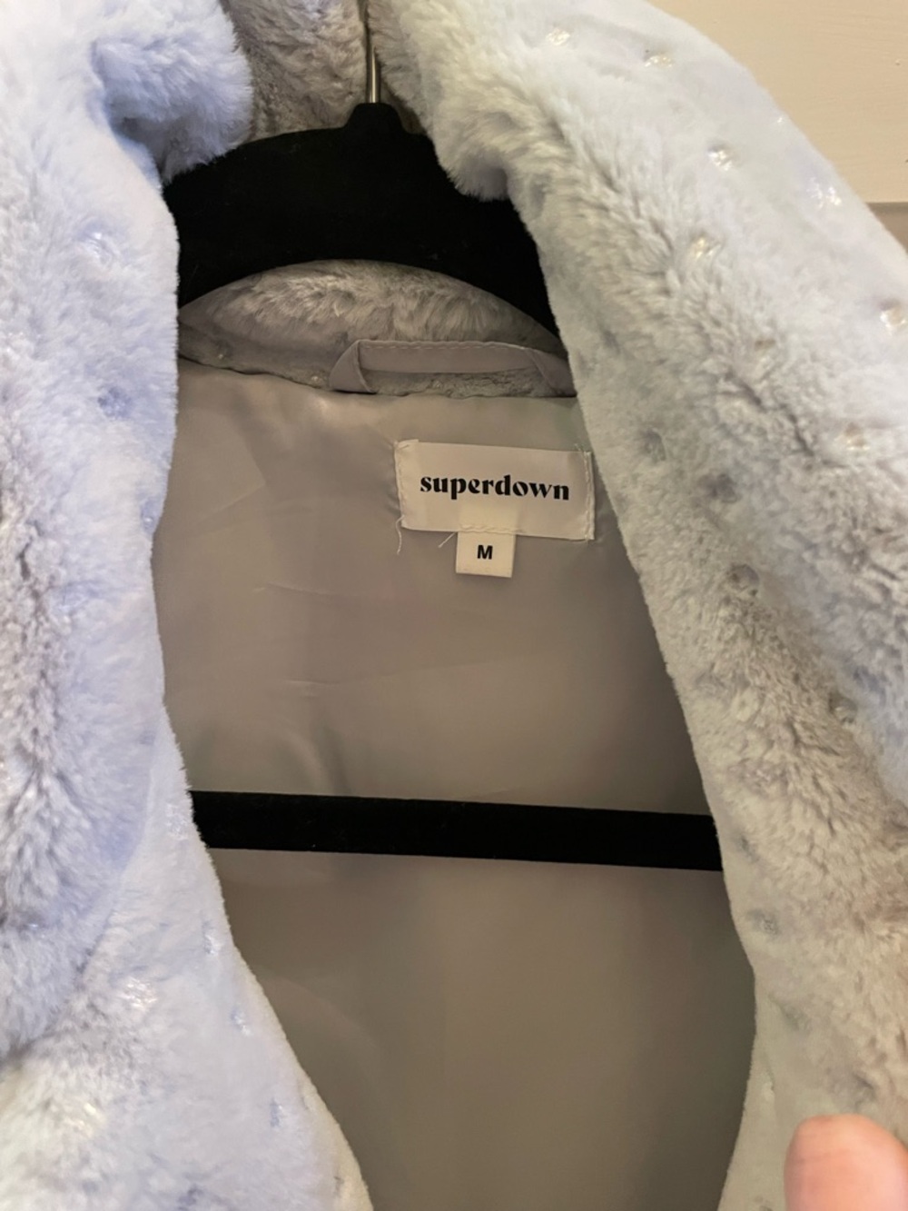 Superdown Soft Faux Fur Jacket - Light Gray - Picture 2 of 4